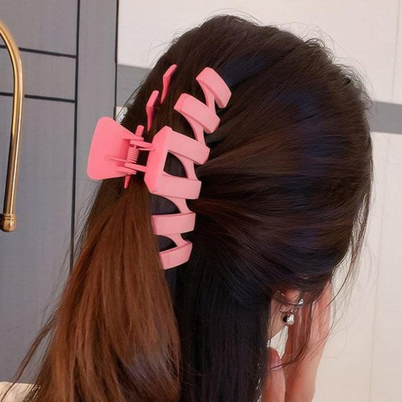 12 Pcs Claw Clips, Multi-Shapes Hair Clips for Women Girls, Non-Slip Large Jaw Claw Clips for Thick Thin Curly Hair Accessories (Light Pink)