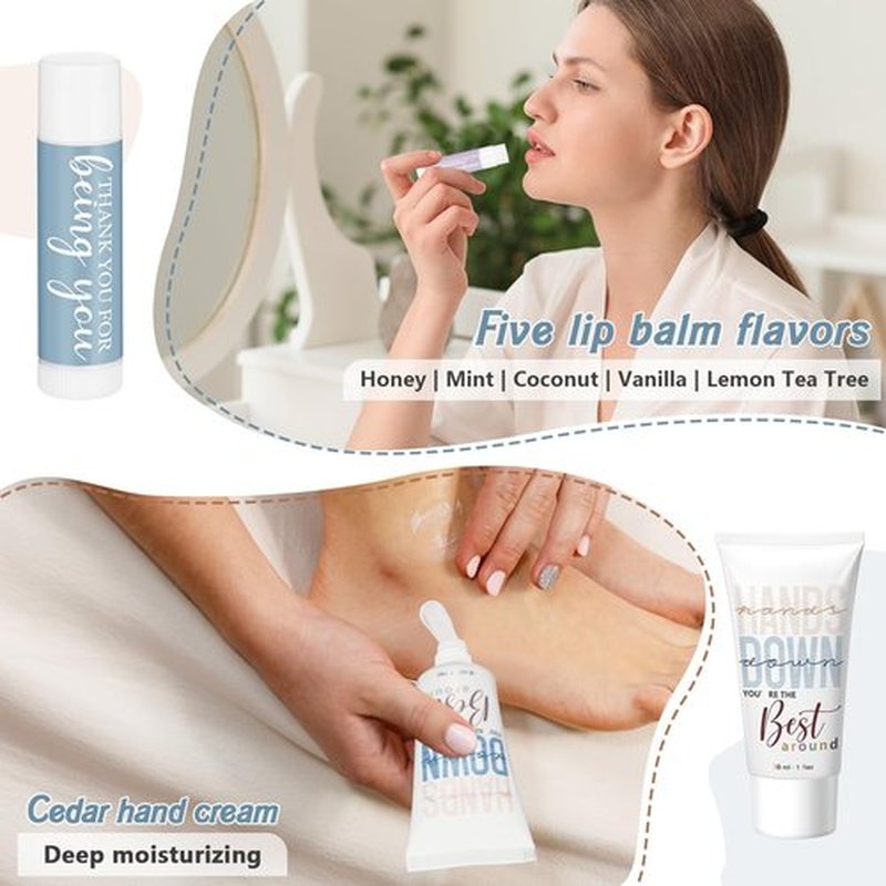Heigble 20 Sets Bulk Gifts for Women Hand Cream and Lip Balm Set Inspirational Hand Lotion Thank You Gift for Employee Appreciation Office Staff Female Coworker Team Teacher Nurses Guests