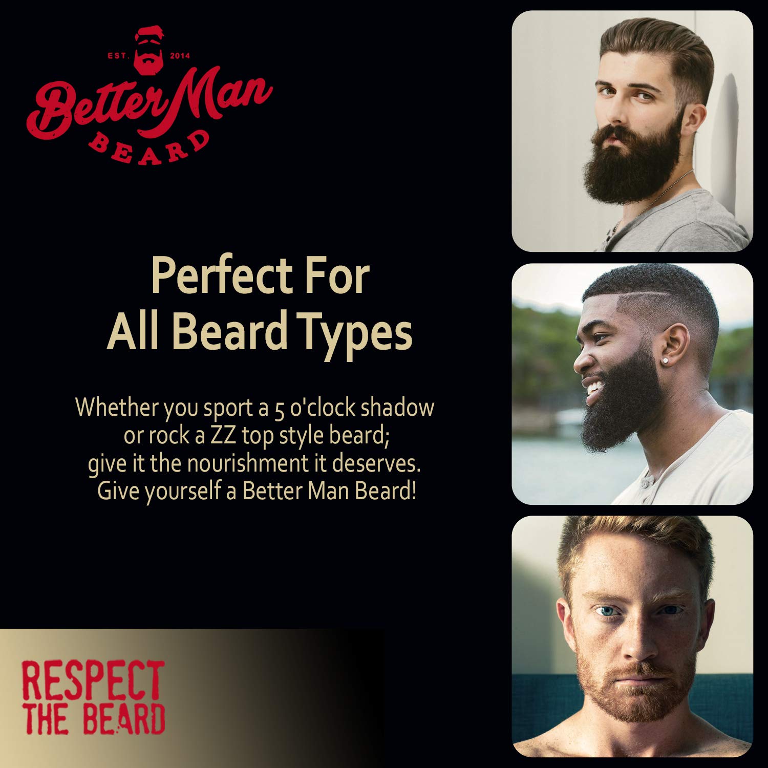 Better MAN Beard Original Kit - 3-Piece Beard Grooming Kit with Moisturizing Balm, Conditioning Oil & Sandalwood Comb - KIT-ORG