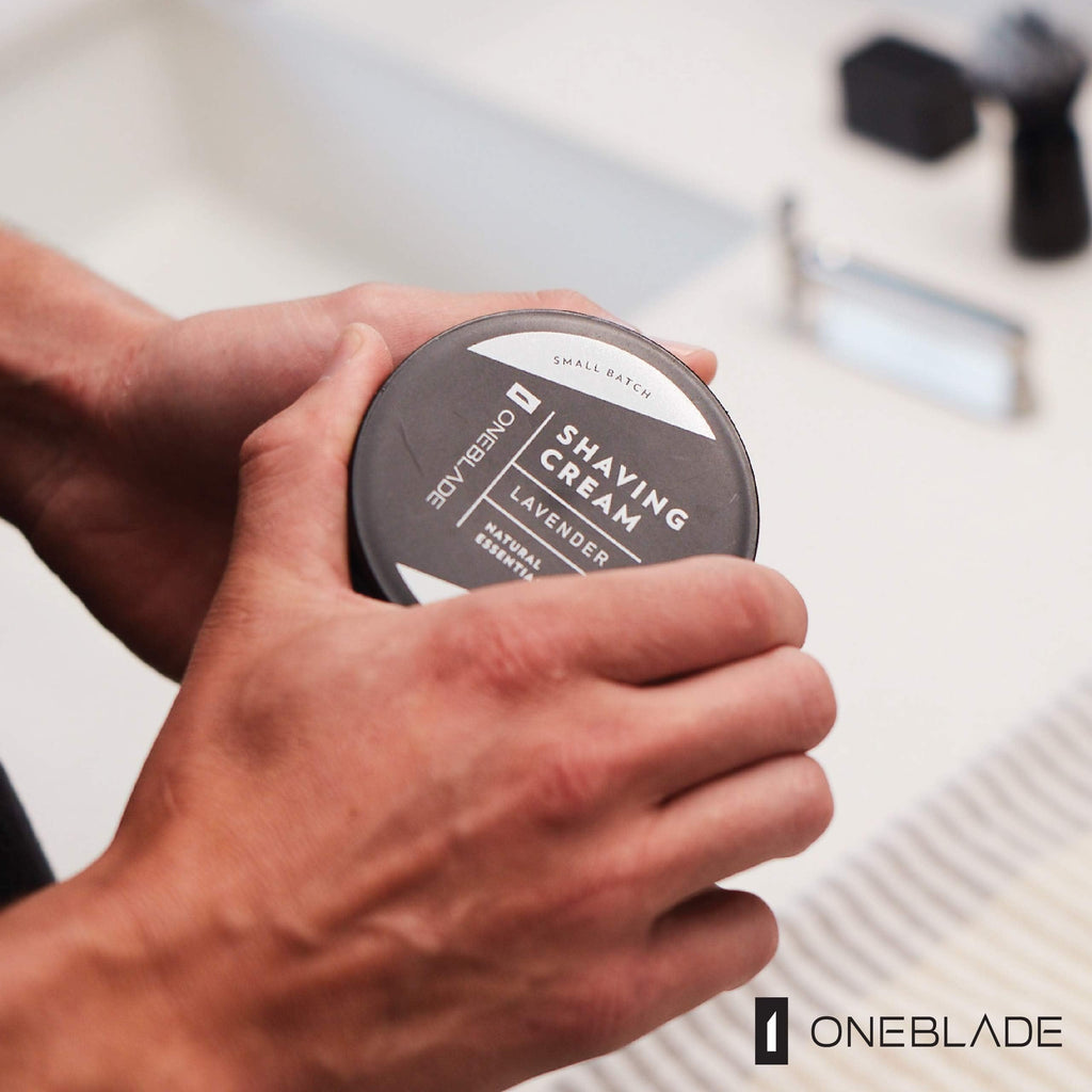 OneBlade Black Tie All-Natural Lavender Shaving Cream for Men 150ml - Sulfate, Paraben, & Alcohol Free