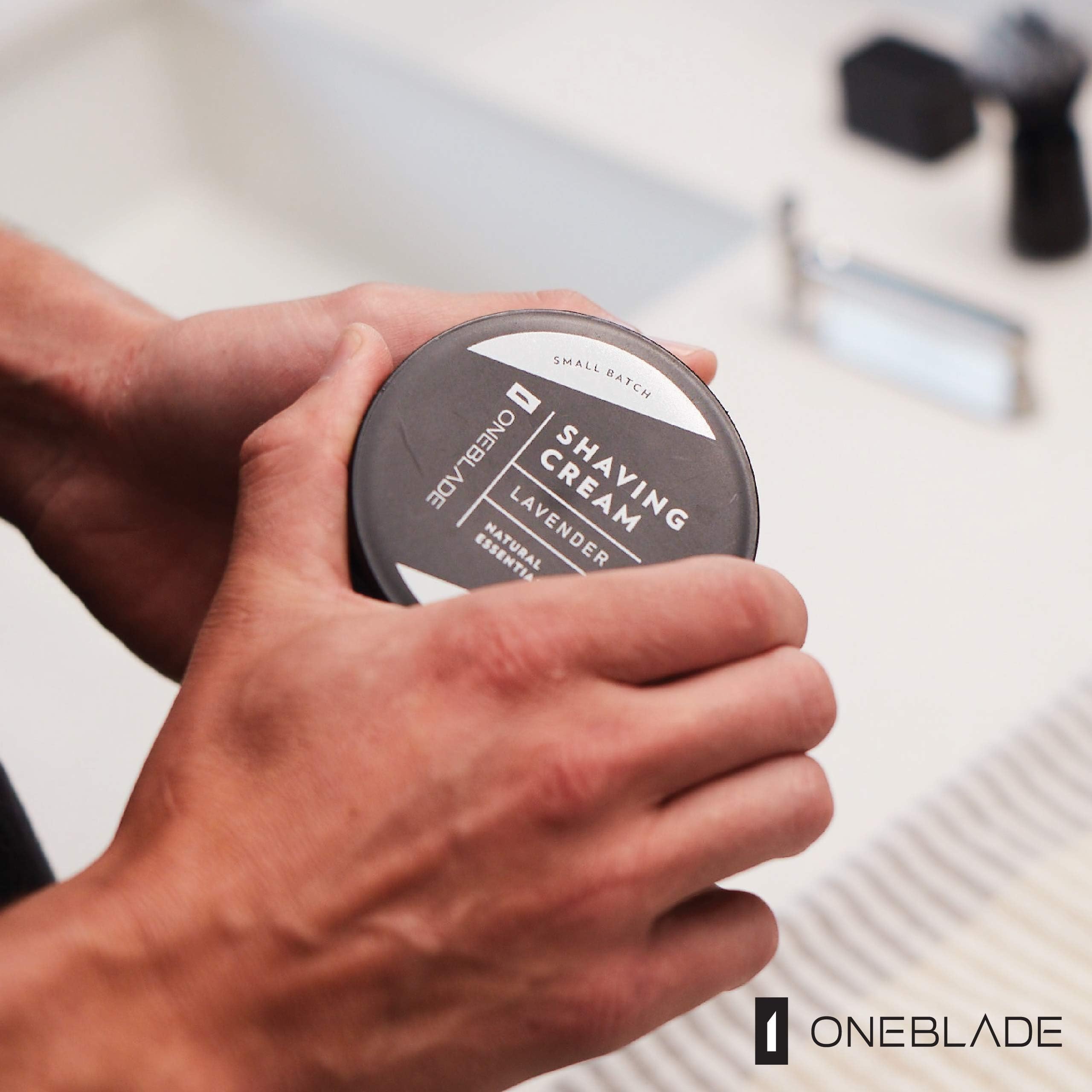 OneBlade Black Tie All-Natural Lavender Shaving Cream for Men 150ml - Sulfate, Paraben, & Alcohol Free
