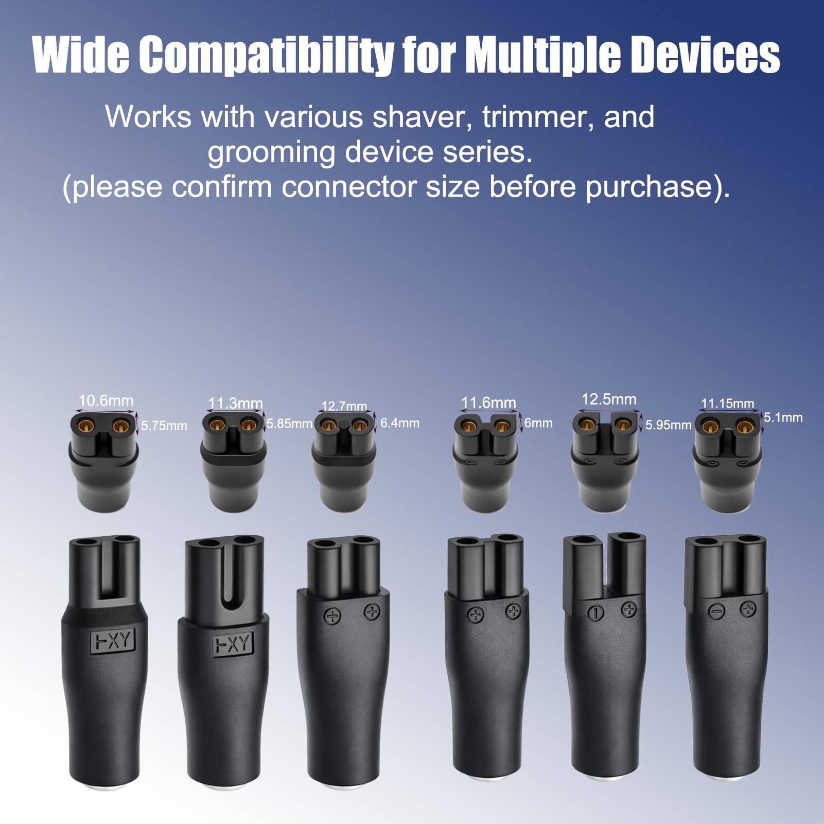 8-in-1 USB 5V Charger Adapter Kit,Compatible with Electric Hair Clippers, Beard Trimmers Charger, Shavers, Beauty Instruments. Includes 6 Adapter Tips, 1 DC5521 Cable, 1 USB Plug