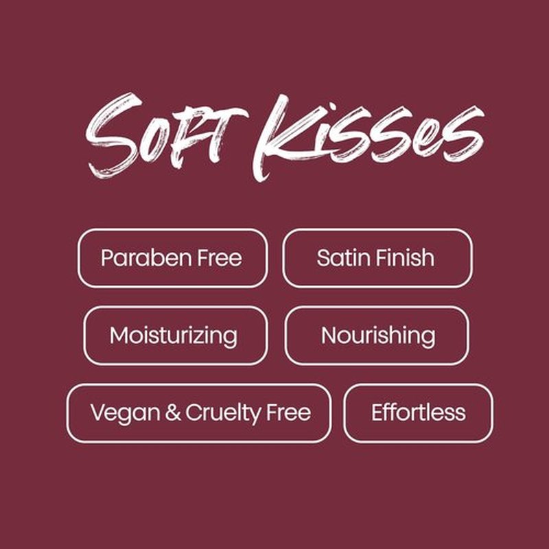 The Lip Bar Soft Kisses Nourishing Vegan Lipstick, with Moisturizing Mango Seed Butter, Satin Finish, Level Up - Berry
