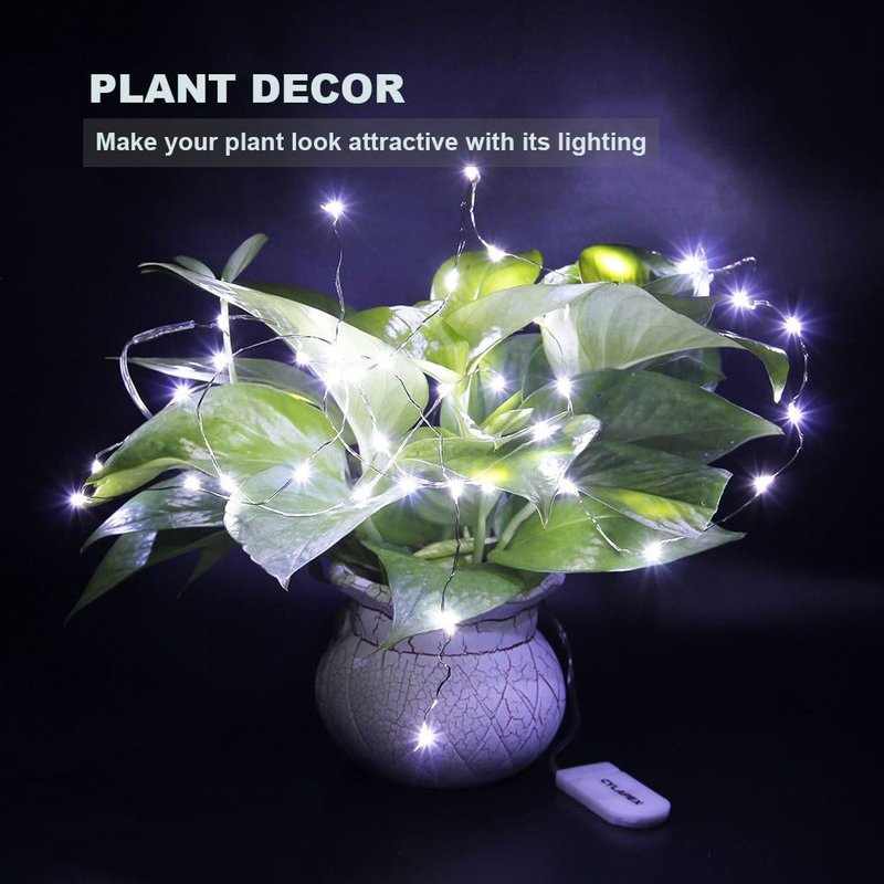 CYLAPEX 12 PCS Fairy Lights - Cool White 3.3FT Silvery Copper Wire | 20 LED Battery Powered String Lights for Weddings & Parties