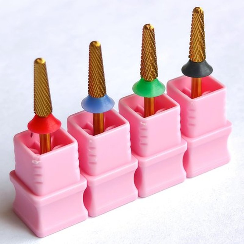 Small Cone Tapered Nail Drill Bit, 3/32’’ Tungsten Carbide Bit for False Nail/Press-On Nails Application, Soft/Hard Gel Removal Cuticle Trimming, Two-Way Rotation, Manicure Pedicure Tools, Fine