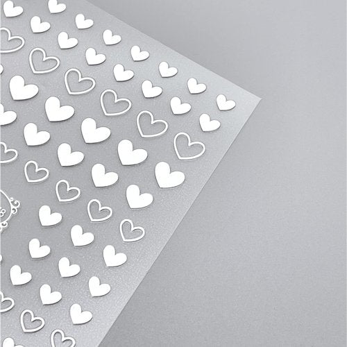 IHUKEIT Black and White Hearts Stars Nail Stickers for Women Girls Kids Nail Decoration Self Adhesive Nail Art Decals for Natural Fingernails and Acrylic Nails Designs (Pack of 10)
