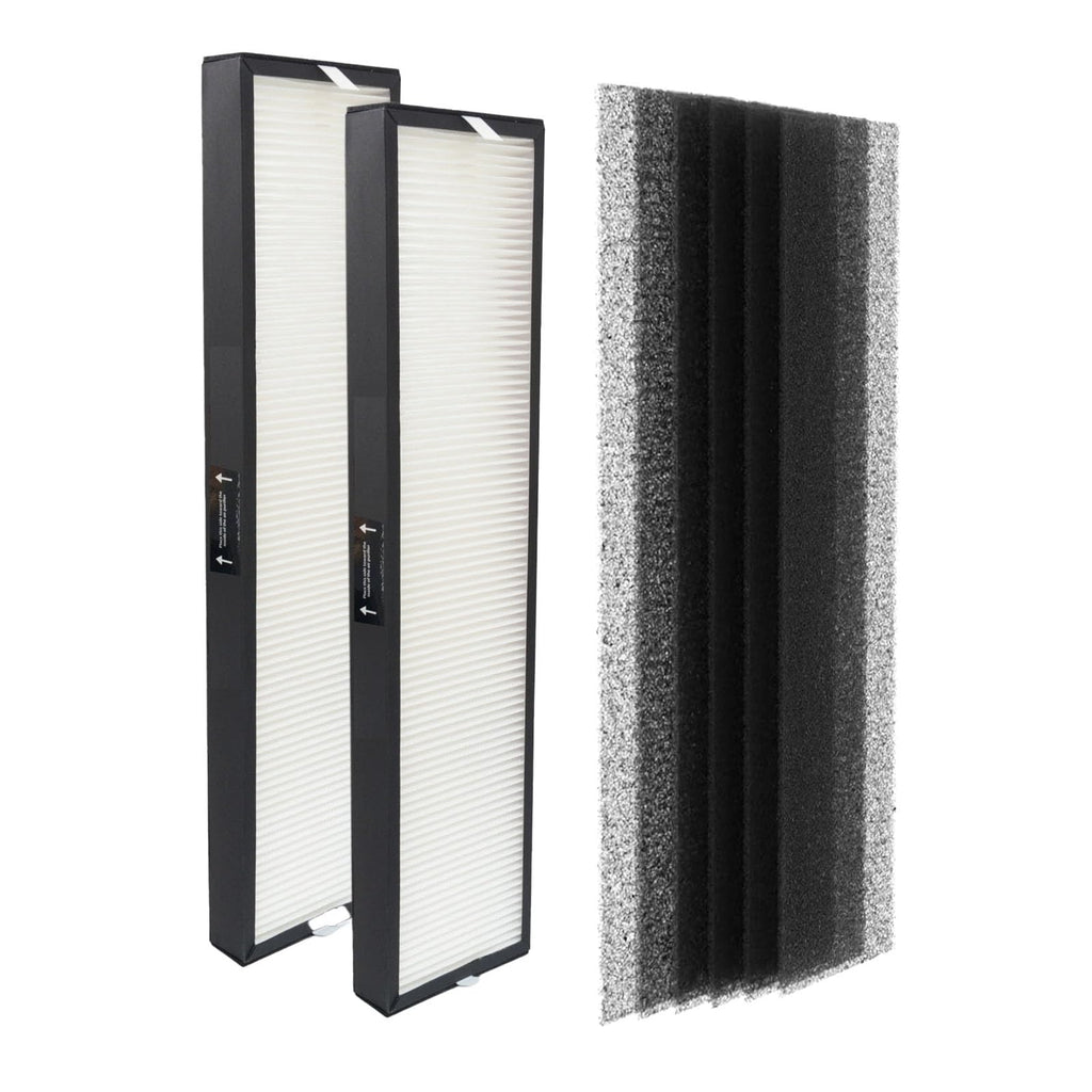 PUREBURG 182550 Replacement Filter Compatible with Bionair BAP536UV-U Air Purifier, 2-Pack H13 HEPA Activated Carbon Pre-Filters For Air Clean Dust VOCs Odor