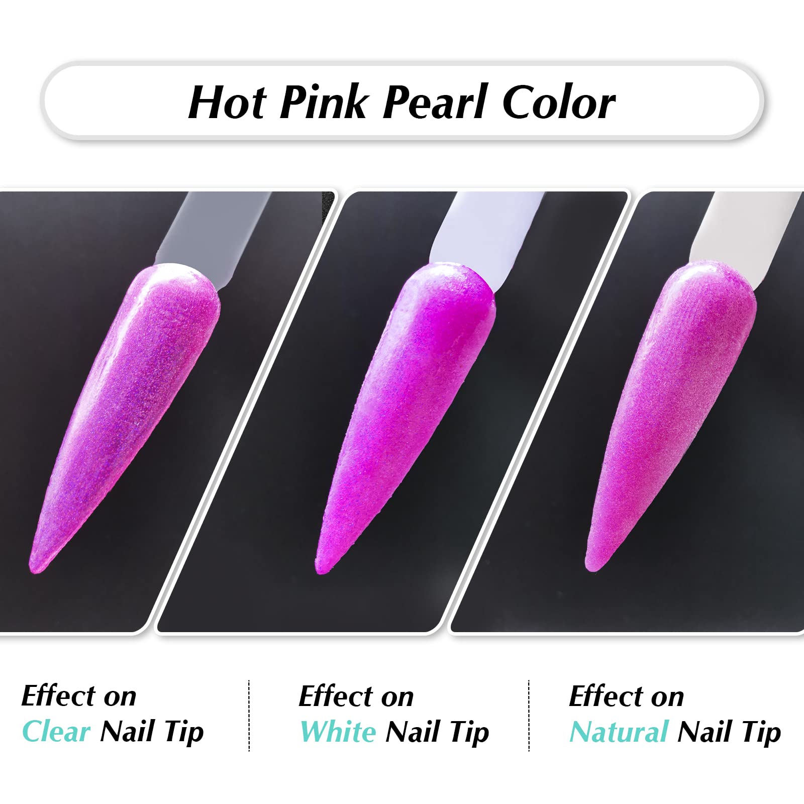 Upgrade Hot Pink Pearl Dip Powder Nail Color Refills, 1oz/28g, Unibouti Pro Dipping Powder System for Nail Art DIY at Home/Salon