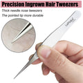 LePinko 2PCS Tweezers Set for Women and Men, Precision Tweezer kit for Ingrown hair, Facial Hairs, Chin Hair, and Splinter Removal, Professional Eyebrow Plucker Tweezers, Silver