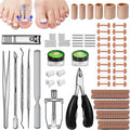 Ingrown Toenail Removal Kit, Ingrown Toenail Tool with Ingrown Toenail Strips, Curved Toenails Corrector Patch, Painless File and Lifter, Ingrown Nail Correction Home Care for Men and Women.