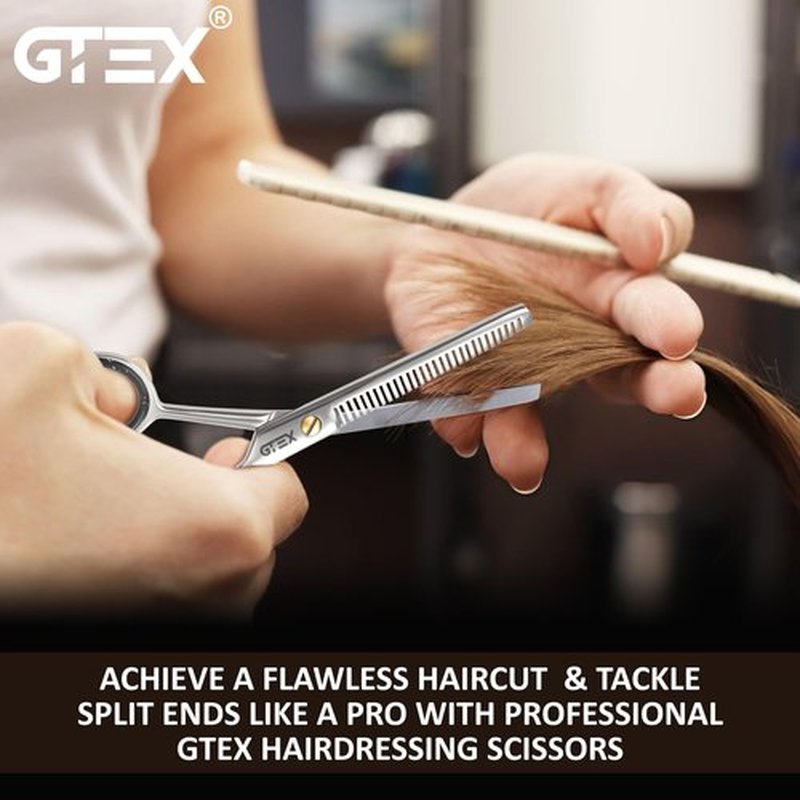 Thinning Shears for Hair Cutting GTEX 6.5in Thinning Scissors Professional Barber’s Texturizing Shears for Salon & Home Use - High Carbon Stainless Steel Texture Blending Hair Thinning Shears
