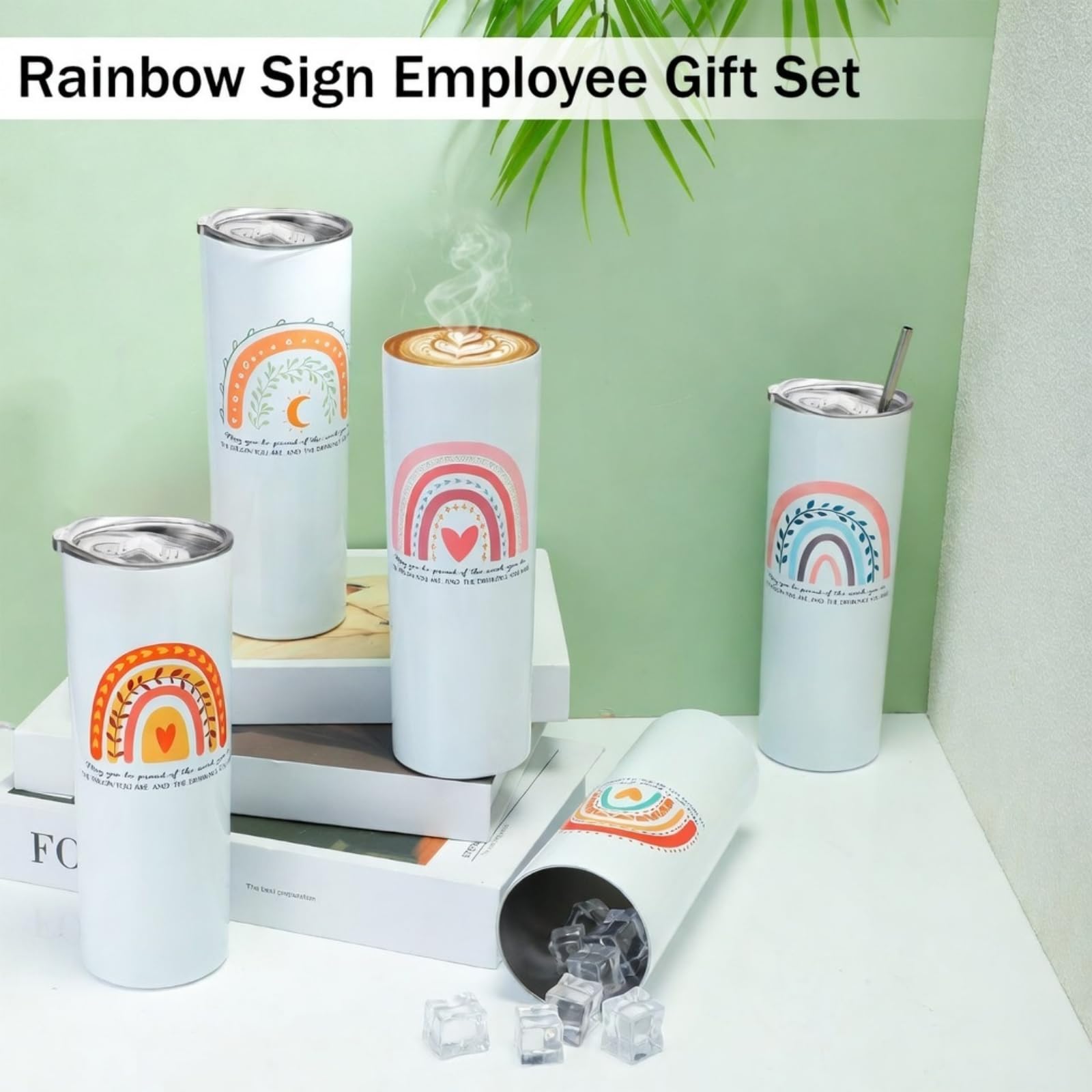 10 Pcs Gradation Teacher Gifts Thank You Inspirational Tumbler Cups Bulk End of Year Appreciation Gifts for Teacher Nurse Employee 20oz Stainless Steel Travel Cups Motivational Insulated Tumbler