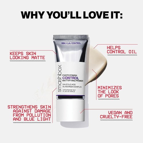 Smashbox Photo Finish Oil Control Primer - Mattifying Makeup Primer with Salicylic Acid & Witch Hazel for 12-Hour Wear