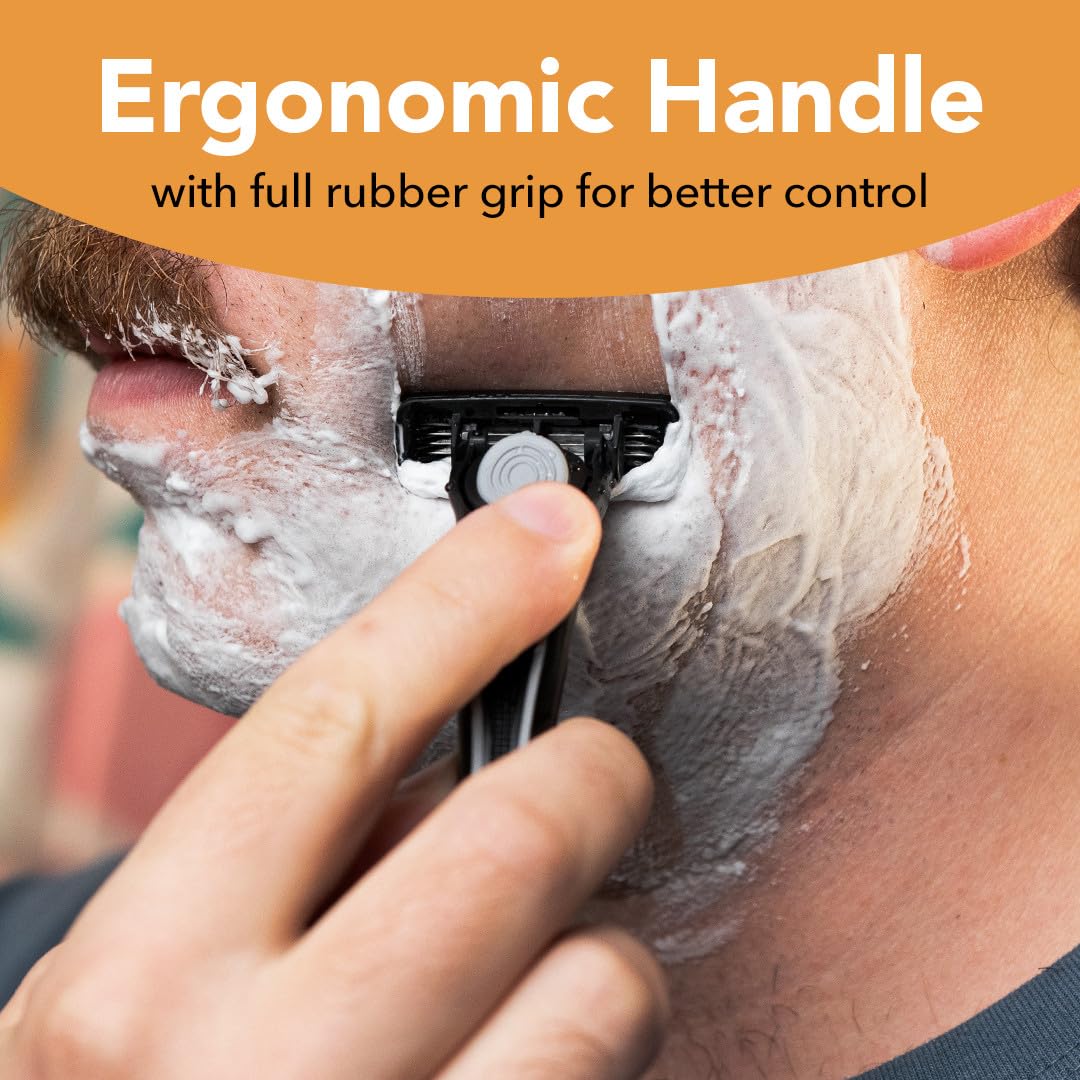 BIC Flex 4 Refillable Razors for Men, Long-Lasting 4 Blade Razor Refills for Sensitive Skin, 10 Razor Cartridges