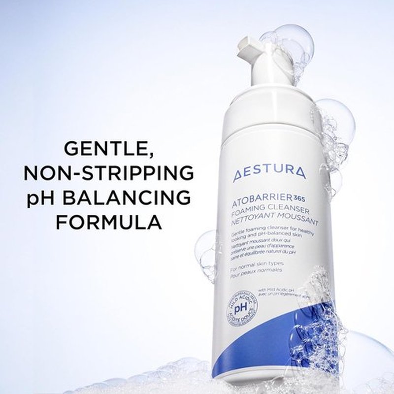 AESTURA ATOBARRIER365 Gentle pH-Balanced Foaming Cleanser - Hydrating Formula with Ceramides | 150ML / 5.07 oz for Dry Skin