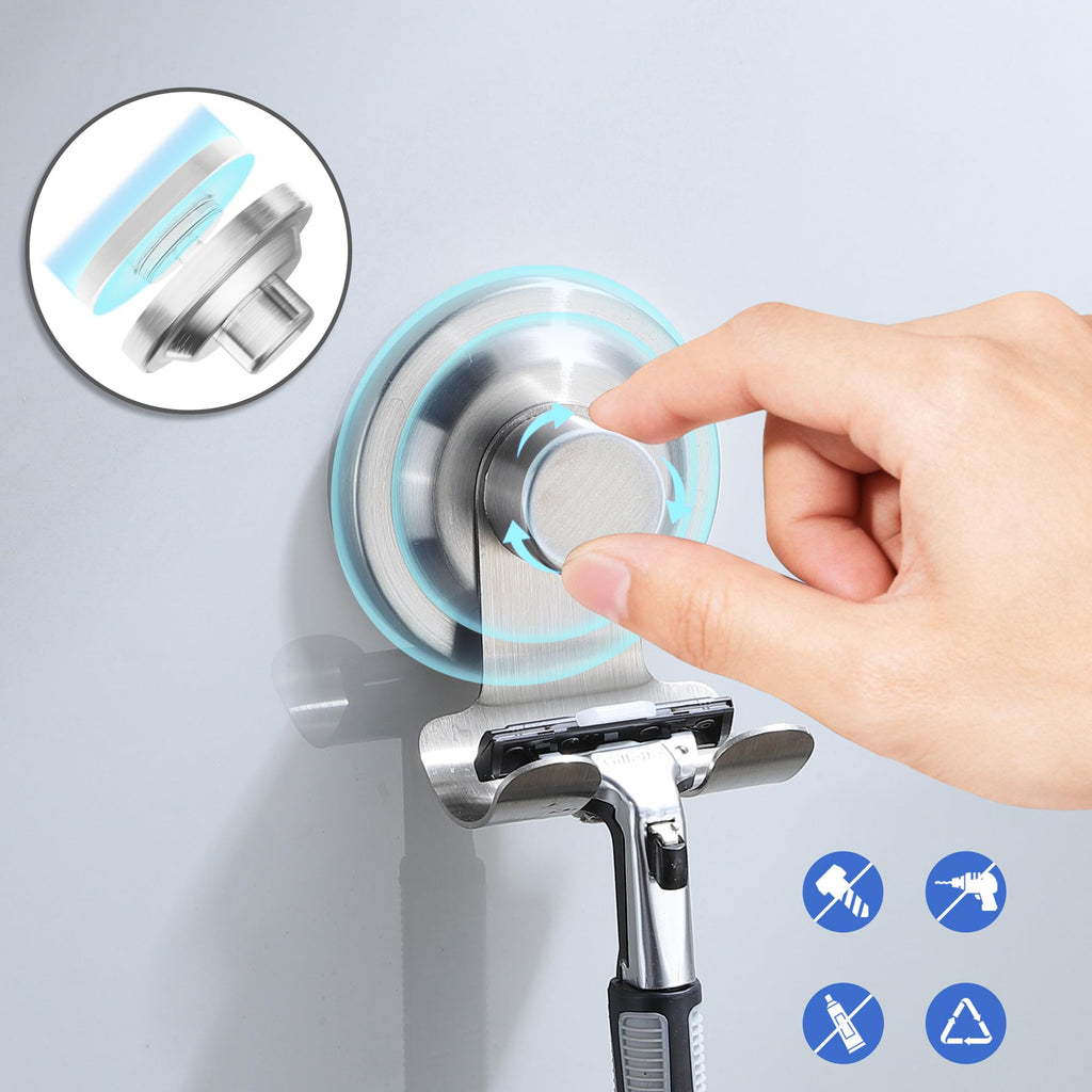 AIDILI Suction Razor Holder for Shower 2 Pack Suction Cup Hook for Bathroom