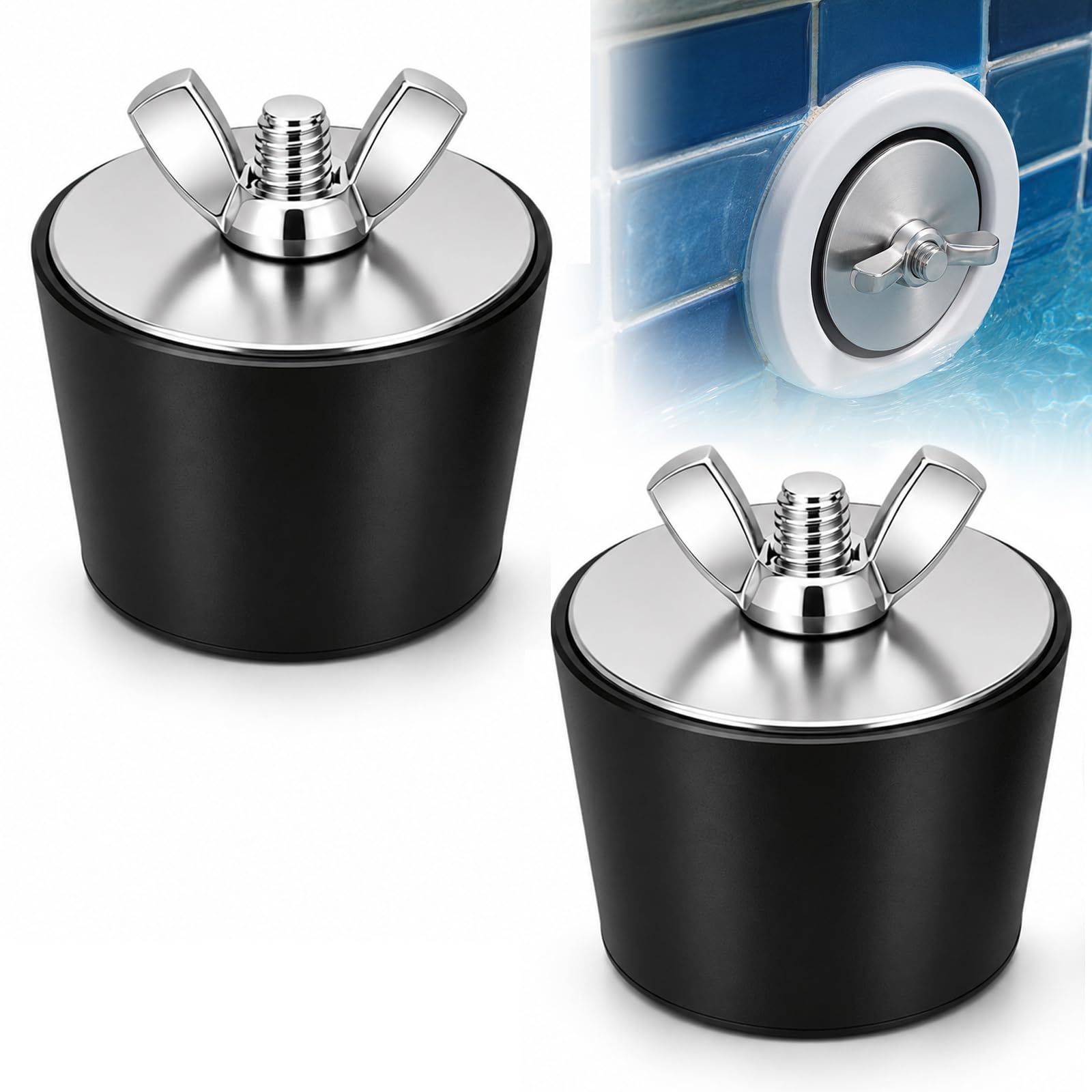 2pcs Rubber Pool Winterizing Plugs,Expansion Plug with SS Screw