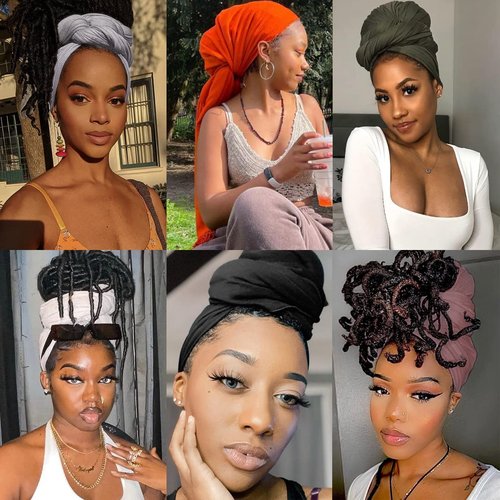 Kachanaa Stretch Head Scarfs Headbands for Muslim Soft Breathable Head Wraps Turbans Long Hair Hijab Scarves for Women(Deep Coffee)
