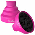 Collapsible Silicone Hair Dryer Diffuser - Travel-Friendly Design for Easy Storage | Fits Most Dryers (1.575-1.968 Inch) - Pink