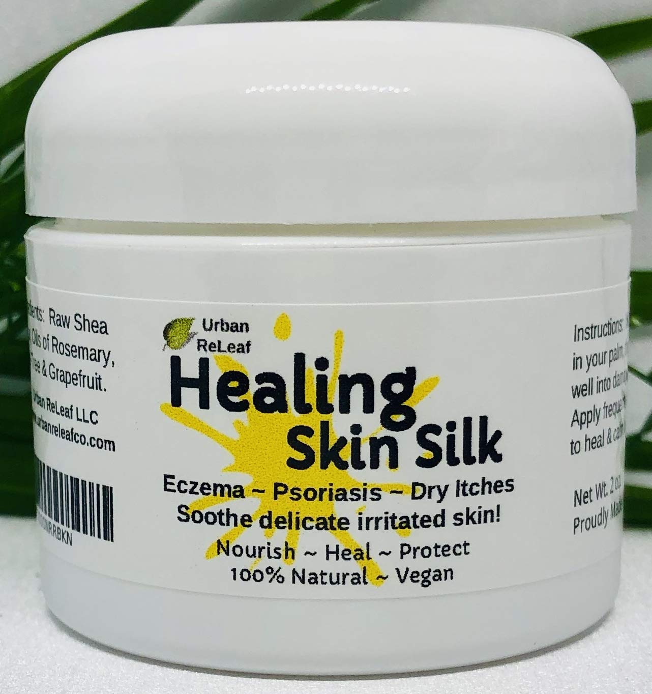 Urban ReLeaf HEALING SKIN SILK, Calm Dry Itchy Skin, Nourishing Skin Balm. Rich Shea Butter, Holistic NATURAL Cream. Soothing to body & soul. Healing Essential Oils ! Waterless formula. Made in USA