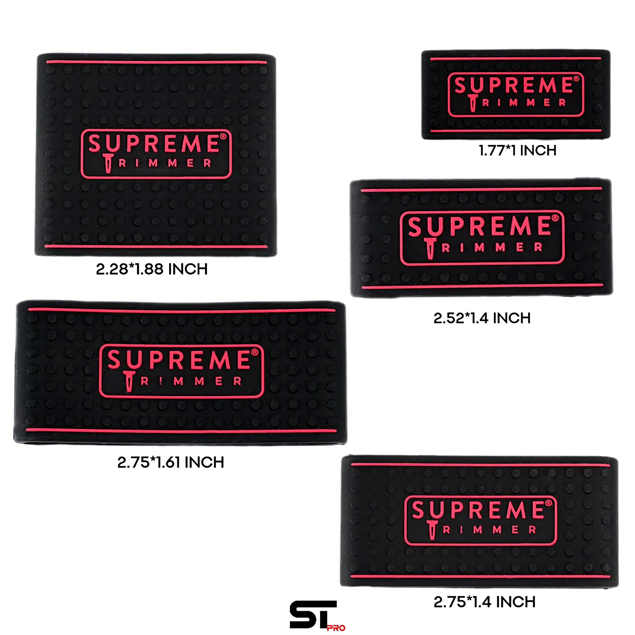Supreme Trimmer SGR55 Professional Barber Grippers | 5 Piece Non-Slip Clipper Grips, Barber Sleeve for Hair Clipper | Black