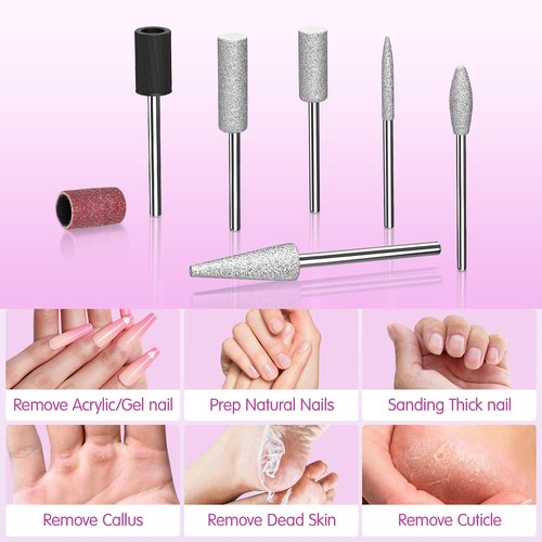 Subay Electric Nail File - 35,000RPM Professional Efile Machine for Acrylic Gel Polish Removal, Nail Drills Manicure Pedicure Kit with 100 Sanding Bands