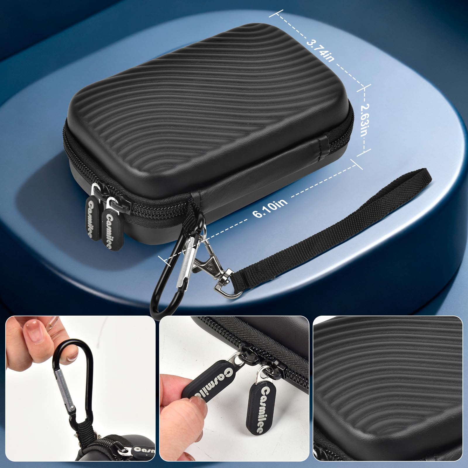casmilee Wireless Charger Case for Iseyyox/for QUZUDN/for Hicober/for RTOPS/for UCOMX 3 in 1 Foldable Charging Station, Storage for Magnetic Charger Pad Dock for Travel Office Home- Black (Box Only)