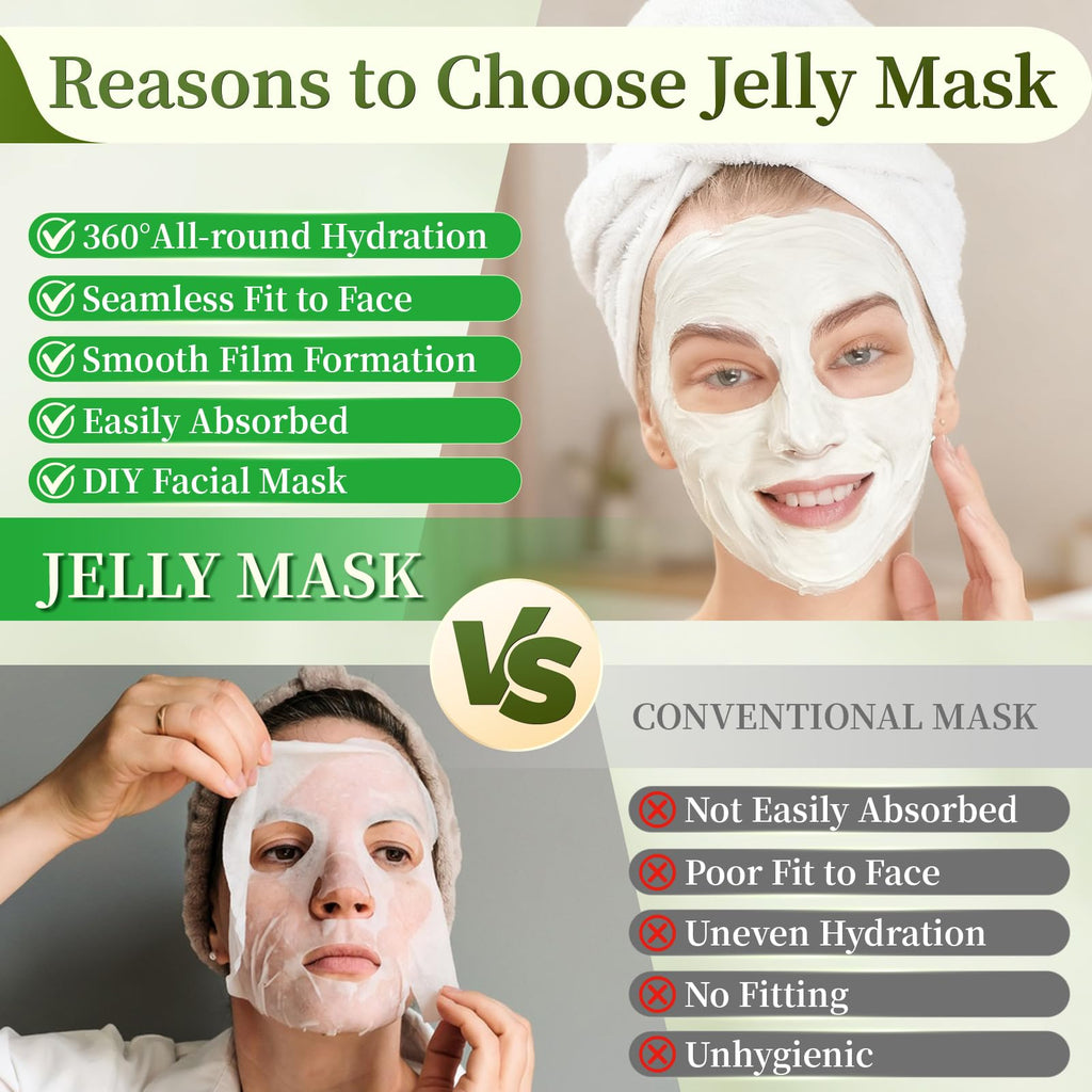 Pjordo Powder Jelly Mask for Facials Professional, Peel Off Facial Mask for Hydrating & Moisturizing, Hydrojelly Mask for Women Men Skin Care, Home DIY Spa Use for All Skin with Kiwi