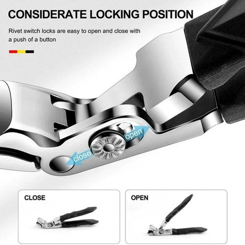 Fanyil Orthoclip, 2025 Upgraded Fanyil Orthoclip Nail Clippers with 180° Wide-Mouth Bite, Splash-Proof Design, Oblique & Flat Mouth Double Configuration, Long Handle for Easy Grip, Easy to Clean.