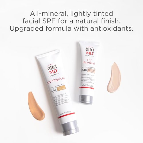 EltaMD UV Physical Tinted Sunscreen - 100% Mineral Active Formula for Face Protection