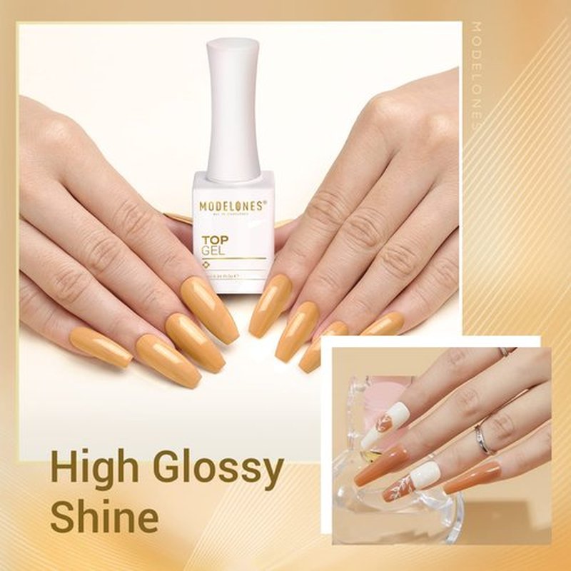 modelones Iridescent Silver Mix Glitter Gel Top Coat & 3 Pcs No Wipe Gel Top and Base Coat