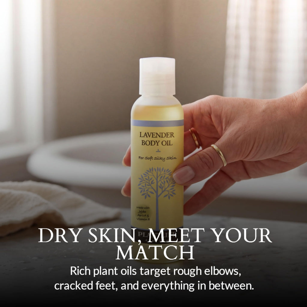 Plantlife Lavender Body Oil - Moisturizing Natural Body Oil for All Skin Types - Nourishing Dry Skin and Making It Feel Soft and Silky for Women & Men - Bath, Body & Massage Oil - 4oz