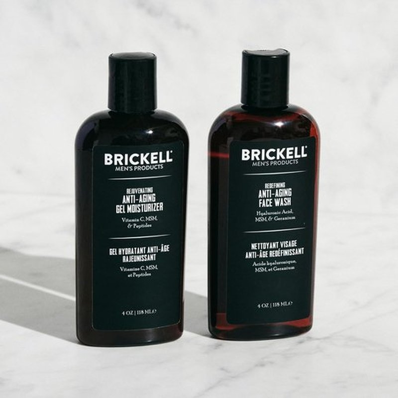 Brickell Men's Products | Anti-Aging Gel Facial Cleanser & Moisturizer Set | Perfect Men's Skin Care Gift