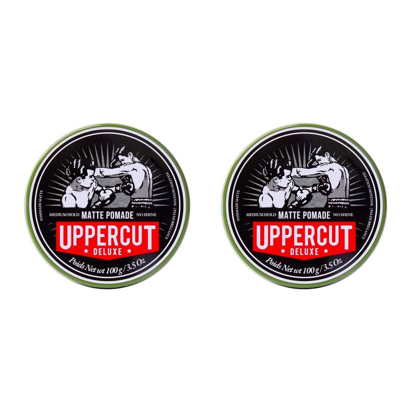 Uppercut Deluxe Matte Pomade for Men – Medium Hold, No Shine, Water-Based Hair Styling Cream, Easy Wash Out, Natural Matte Finish, 3.5 oz / 100 g (2-PACK)