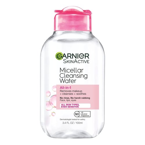 Garnier Micellar Cleansing Water - All-in-One Makeup Remover & Facial Cleanser for All Skin Types | 3.4 Fl Oz (100mL)