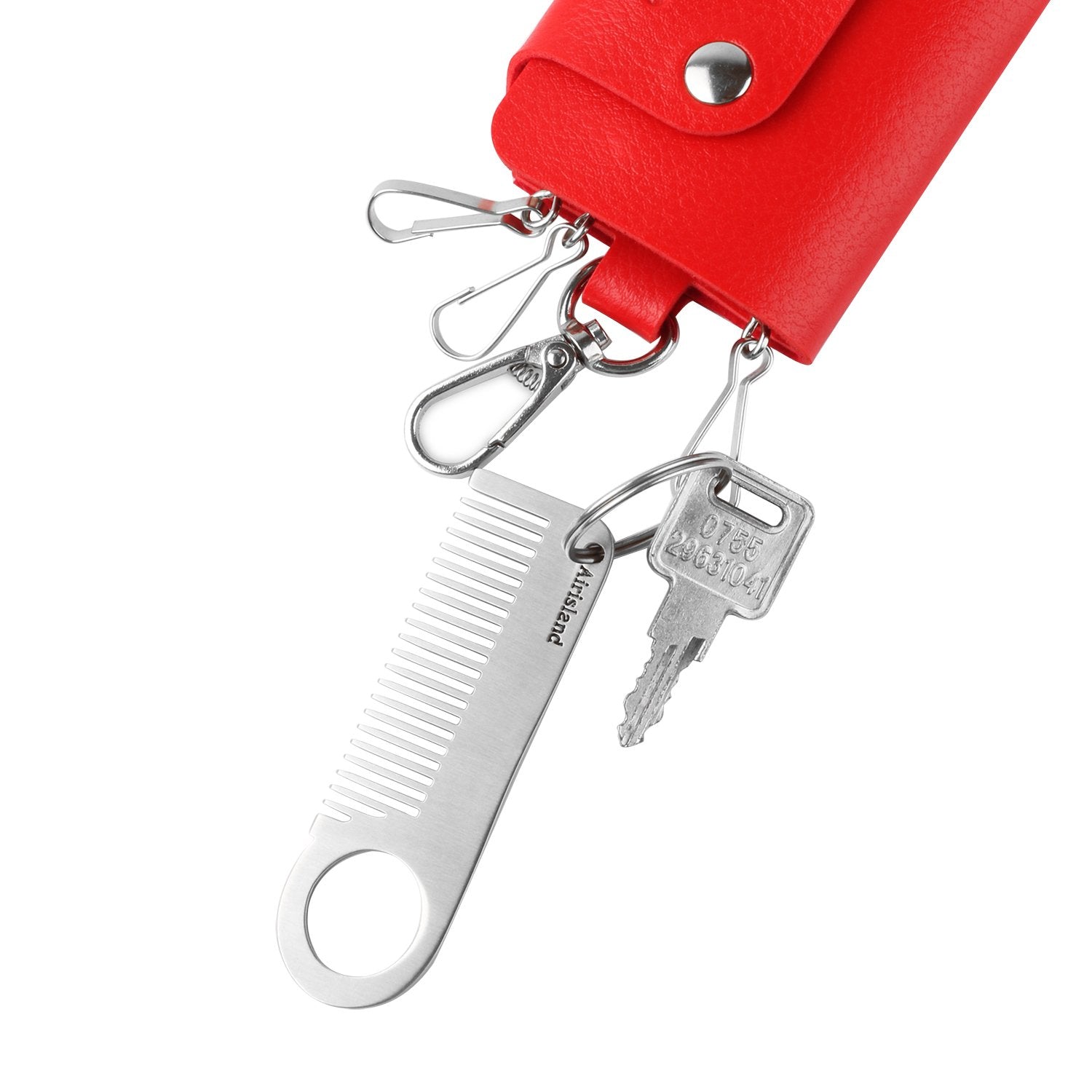 Airisland Stainless Steel Keychain Comb Small Pocket Comb Mini Anti-static Beard Mustache Comb 3.15 inches