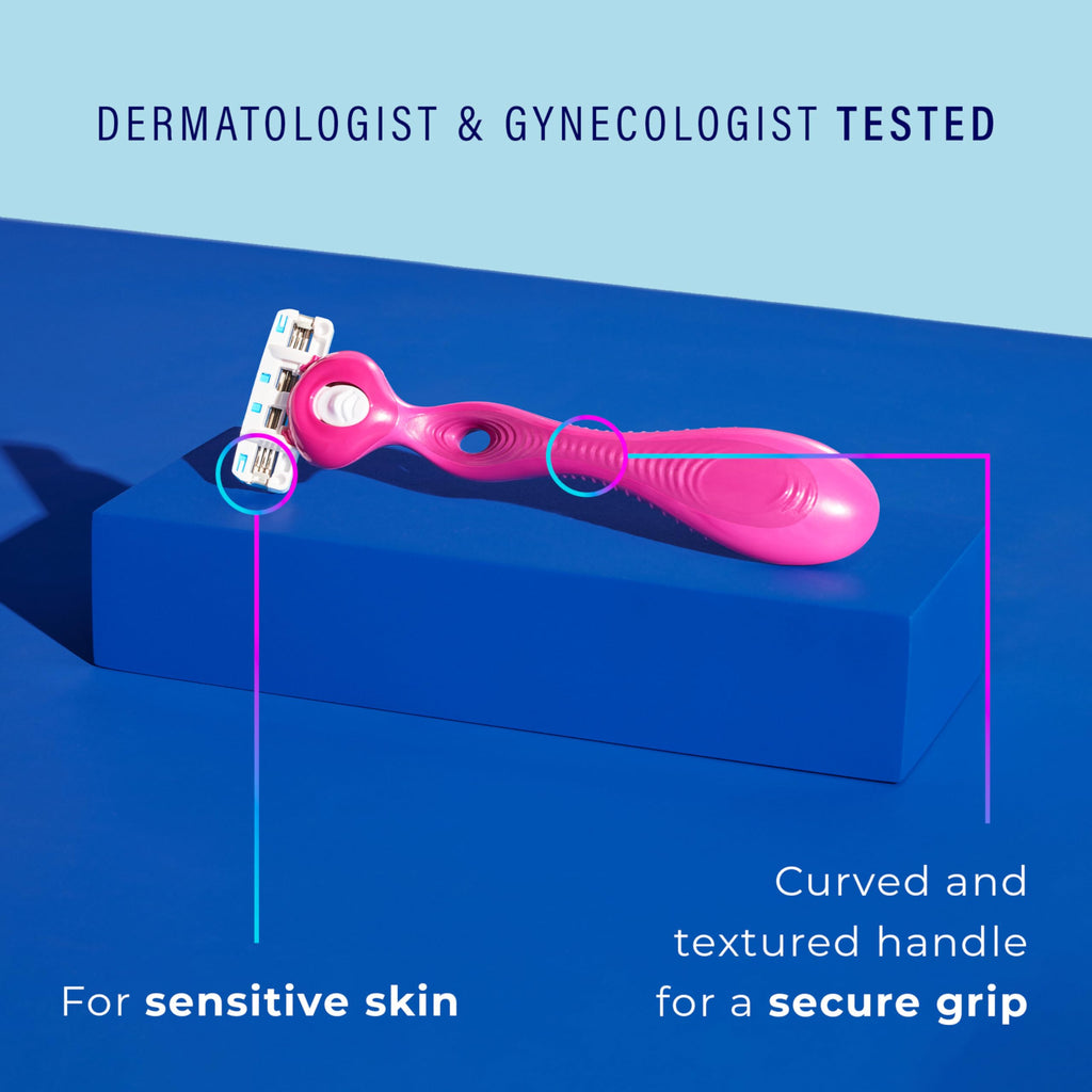 Schick Hydro Silk Ultimate Pubic Skin Protection, Bikini Razor | Razors for Women Sensitive Skin, Pubic Hair Razor for Women, Includes 1 Handle with 3 Refills