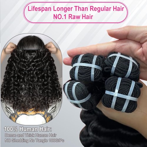 15A Burmese Deep Wave Bundles Human Hair 22 Inch 1 Bundle Tangle Free Unprocessed Brazilian Virgin Hair Weft with Spiral Curly End for Women Deep Wave Human Hair Weft Extensions