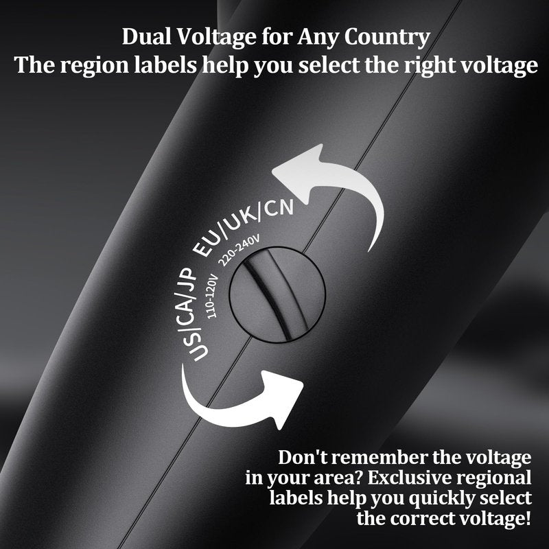 VGR Dual Voltage(100~250V) Travel Hair Dryer with European Plug Adapter for International Travel, Portable Hair Dryer with Concentrator Nozzles