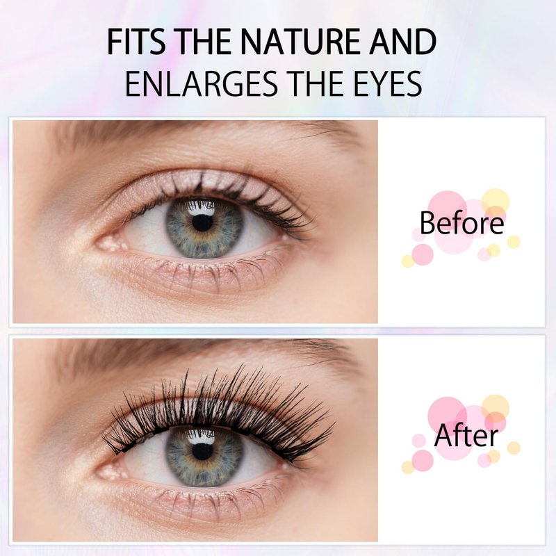 WITIFIG 2025 Magnetic Eyelashes 4 Pairs Kit 3D Natural Reusable Lashes with Applicator, No Glue Eyeliner Needed, Waterproof & Hypoallergenic False Eyelashes for Daily/Party/Wedding (1)