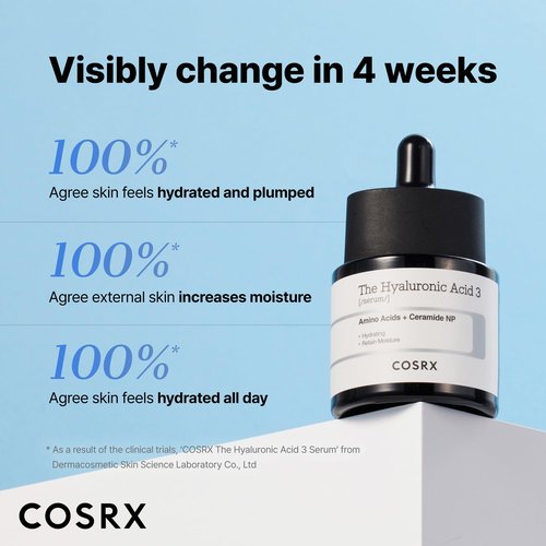 COSRX Pure Sodium Hyaluronic Acid 3% Serum, Hydratying & Moisture Boosting for Fine Lines & Wrinkles, Repair Dry Skin, 0.67fl.oz/20ml, No Artificial Fragrance, Korean Skin Care