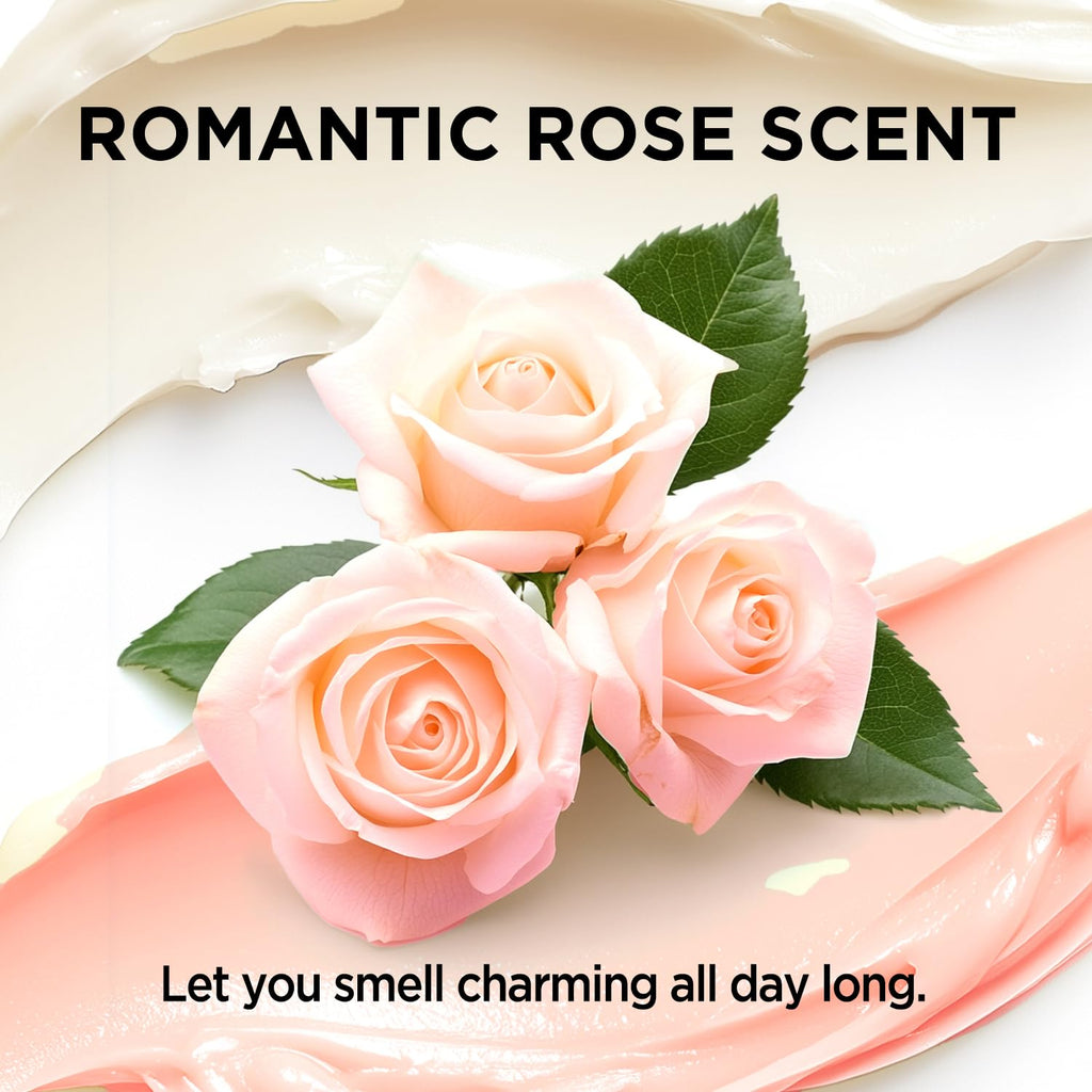 puresoak bath Rose Whipped Shea Body Butter, Natural Whipped Shea Butter for Women Dry Skin, Gentle Hydration with Long Lasting Moisture 6.8 floz