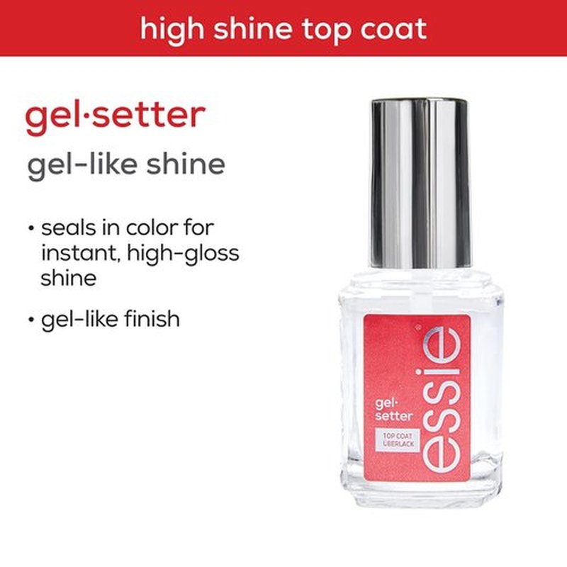 Essie Nail Care - Gel Setter Top Coat | 8-Free Vegan Formula for Gel-Like Finish - 0.46 Fl Oz