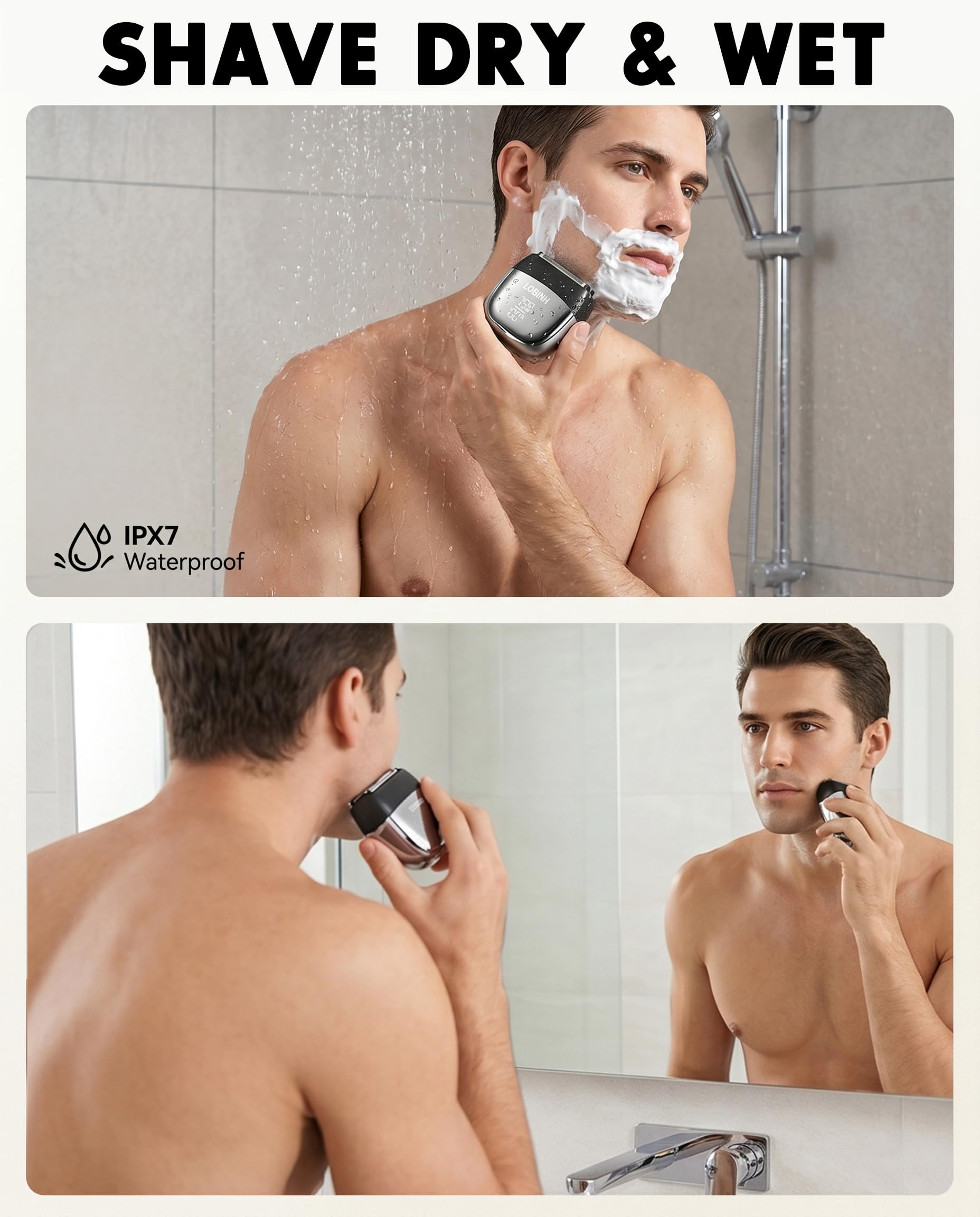6D Electric Razor for Men, 6-Blade Floating Foil Shavers and Beard Trimmer for Men, Pocket Portable Shaver for Beard/Face, 100% Waterproof for Wet & Dry Shave, Rechargeable Cordless Razor