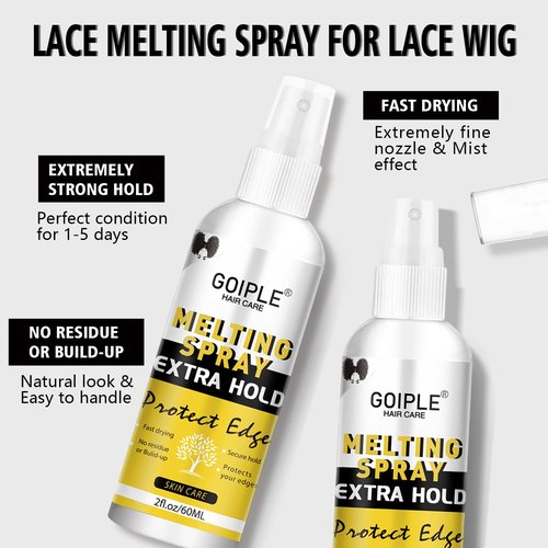 Lace Tint Mousse Wig Milk Spray for Synthetic Hair, Leave-in Conditioner Spray Conditioner ＆ Detangler Moisturizer, Wig Glue for Lace Front Wigs Strong Hold Hair Adhesive Wigs Accessory Essentials Kit