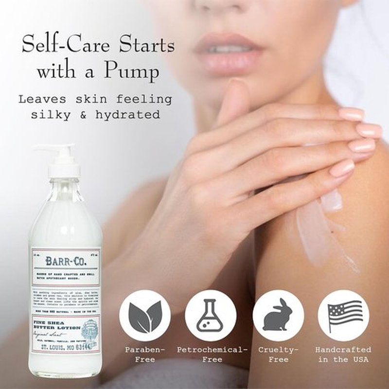 BARR-CO. Shea Butter Lotion - Tranquil Milky Scent with Oat, Vanilla & Vetiver | 16 fl oz for Sensitive Skin