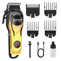 HIENA PRO Electric Hair Clipper & Trimmer for Men, Professional Cordless Barber Tool with LED Display, Rechargeable Hair-Cutting Clippers, Gifts for Men(Gold)