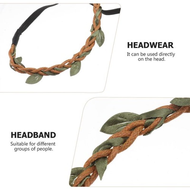 Beaupretty 10pcs DIY Flower Headpieces Leaf Wreath Rattan Crown Halo Wreath Headband for Girls Women