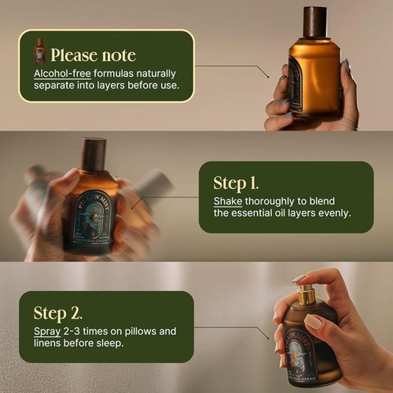 OPTATUM Pillow Mist - Aromatherapy Spray with Natural Essential Oils for Stress Relief | Sleep Well Gift