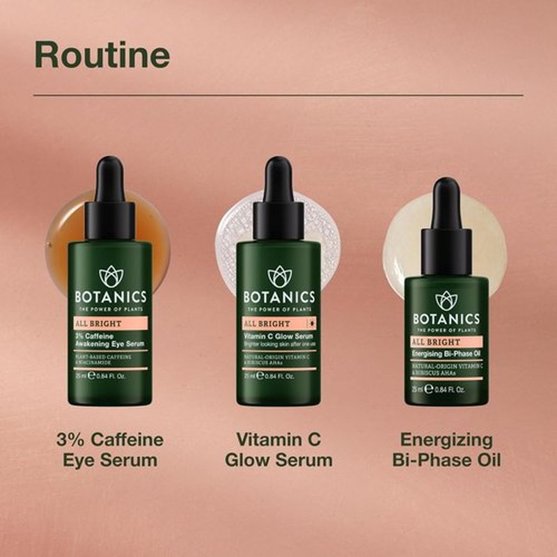 Botanics Vitamin C Face Serum - Brightening Glow Formula with Natural Vitamin C - Vegan & Cruelty-Free (1 Fl Oz)